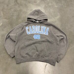 UNC North Carolina Tar Heels Hoodie Gray Spellout Logo Pullover Sweatshirt